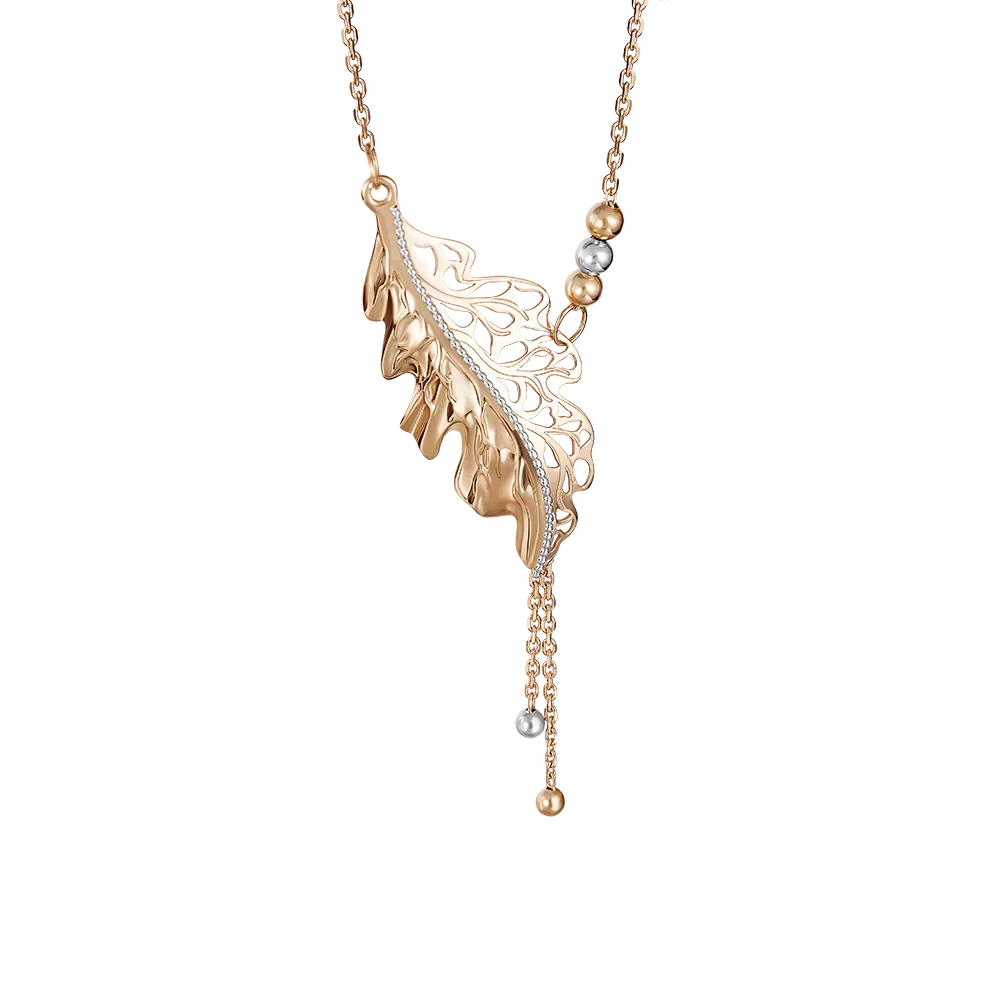 Колье «Лист дуба» из красного золота 07-0197-00-000-1110-48