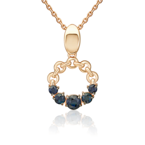 Подвеска из красного золота с сапфирами 03-3614-00-102-1110