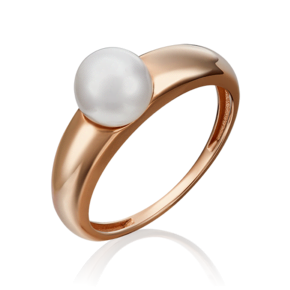 Кольцо из красного золота с жемчугом культивированным 01-5284-00-301-1110-31