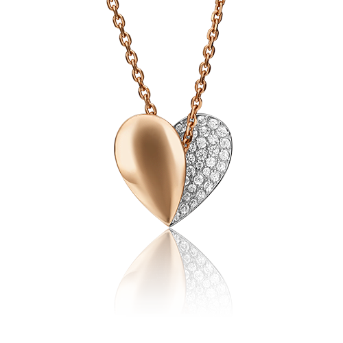 Подвеска «Сердце» из красного золота с фианитами 03-2334-00-401-1110-24