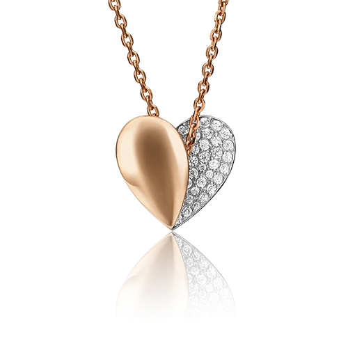 Подвеска «Сердце» из красного золота с фианитами 03-2334-00-401-1110-24