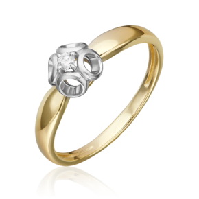 Кольцо из комбинированного золота с бриллиантом 01-5796-00-101-1121