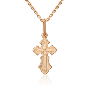 Православный крест из красного золота 03-1633-00-000-1110