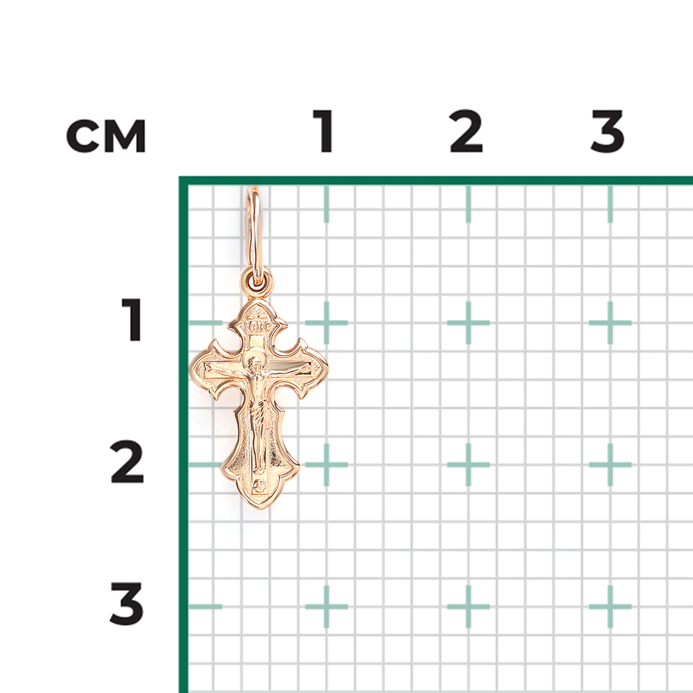 Православный крест из красного золота 03-1633-00-000-1110