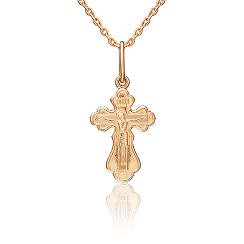 Православный крест из красного золота 03-1634-00-000-1110