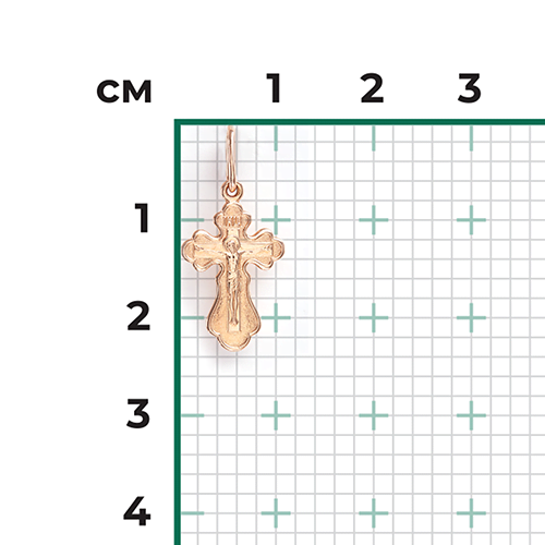 Православный крест из красного золота 03-1634-00-000-1110