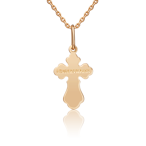 Православный крест из красного золота 03-1634-00-000-1110