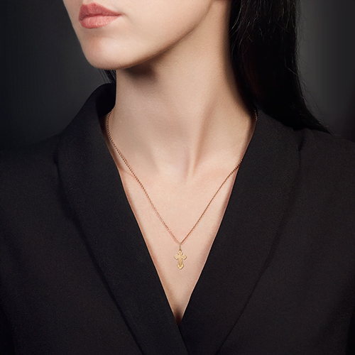 Православный крест из красного золота 03-1634-00-000-1110