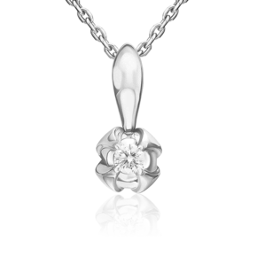 Подвеска из белого золота с бриллиантом 03-3521-00-101-1120