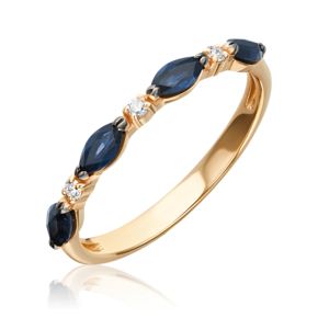 Кольцо из красного золота с сапфирами и бриллиантами 01-1568-00-105-1110-30