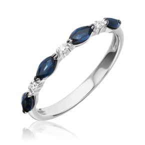 Кольцо из белого золота с сапфирами и бриллиантами 01-1568-00-105-1120-30