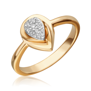 Кольцо из красного золота с бриллиантами 01-1570-00-101-1110-30