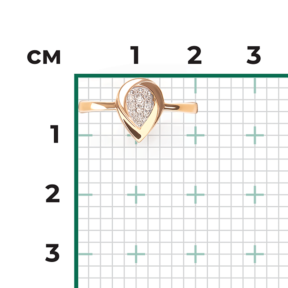 Кольцо из красного золота с бриллиантами 01-1570-00-101-1110-30