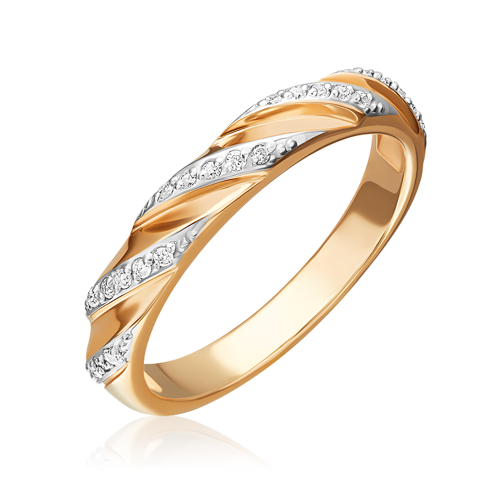 Кольцо из красного золота с бриллиантами 01-1571-00-101-1110-30