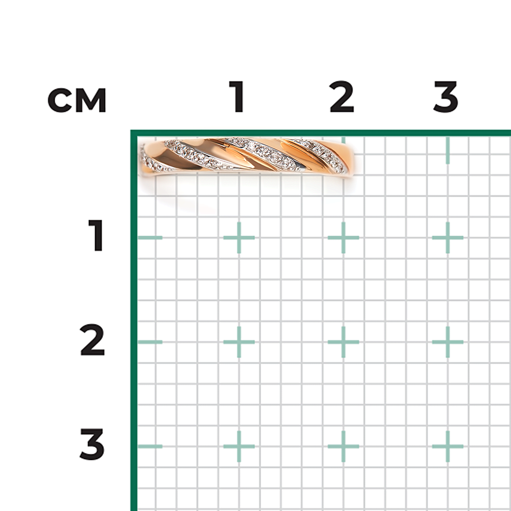 Кольцо из красного золота с бриллиантами 01-1571-00-101-1110-30
