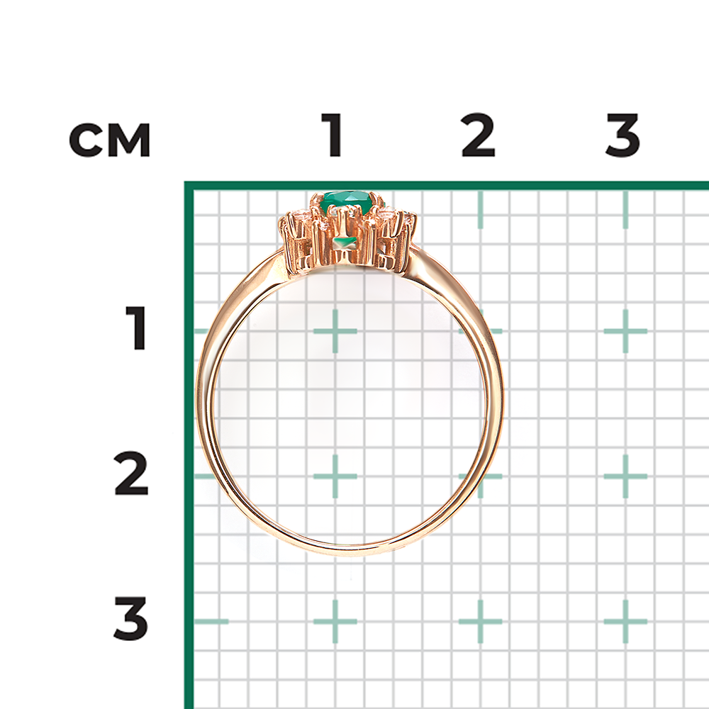 Кольцо из красного золота с халцедоном и фианитами 01-4522-00-275-1110-47