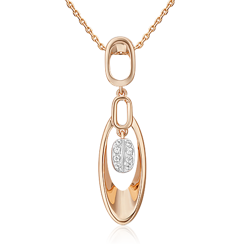 Подвеска из комбинированного золота с натуральными топазами white 03-3325-00-201-1111