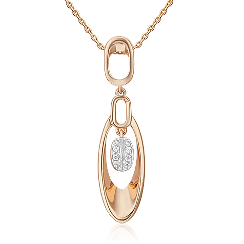 Подвеска из комбинированного золота с натуральными топазами white 03-3325-00-201-1111