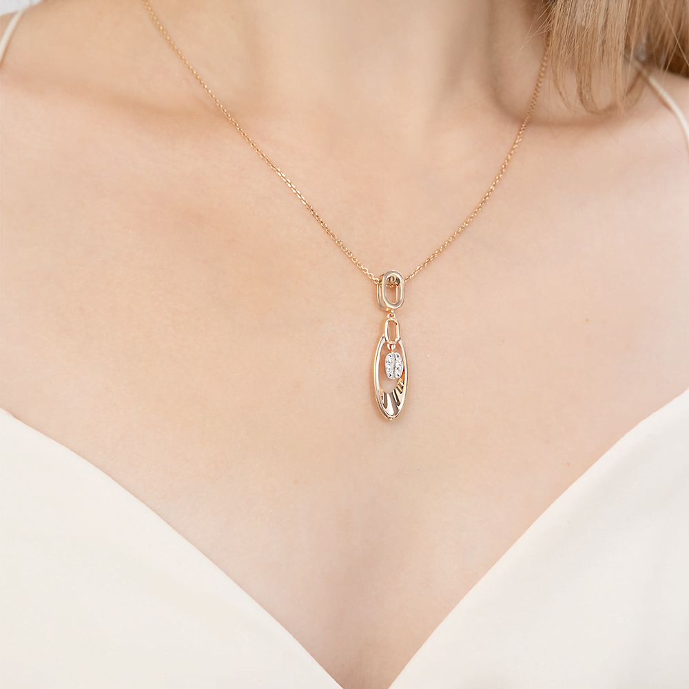 Подвеска из комбинированного золота с натуральными топазами white 03-3325-00-201-1111