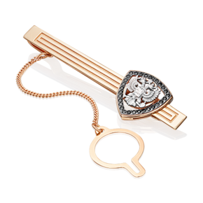 Зажим для галстука из комбинированного золота с фианитами 09-0042-00-402-1111-03