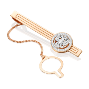 Зажим для галстука из комбинированного золота с фианитами 09-0043-00-401-1111-03