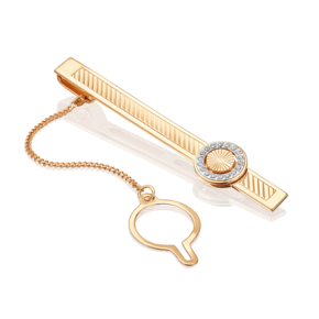 Зажим для галстука из красного золота с фианитами 09-0044-00-401-1110-03