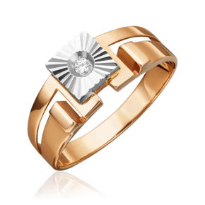 Печатка из комбинированного золота с фианитом 01-1141-00-401-1111-05