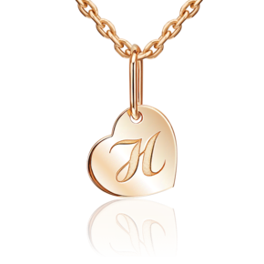 Подвеска «Буква Н» из красного золота 03-3658-Н-000-1110