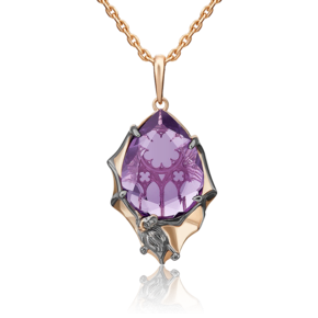 Подвеска «Летучая мышь» из красного золота с аметистом 03-2964-00-203-1110-46