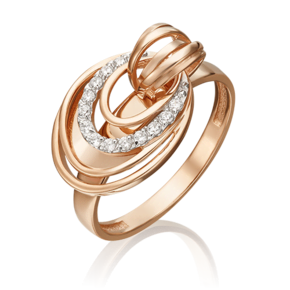 Кольцо из красного золота с фианитами 01-5441-00-401-1110-23