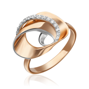 Кольцо из комбинированного золота с фианитами 01-5289-00-401-1111-23