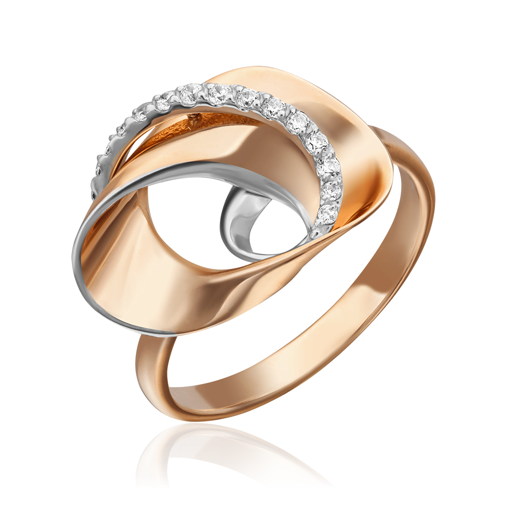 Кольцо из комбинированного золота с фианитами 01-5289-00-401-1111-23