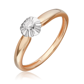 Кольцо из комбинированного золота с бриллиантом 01-5799-00-101-1111