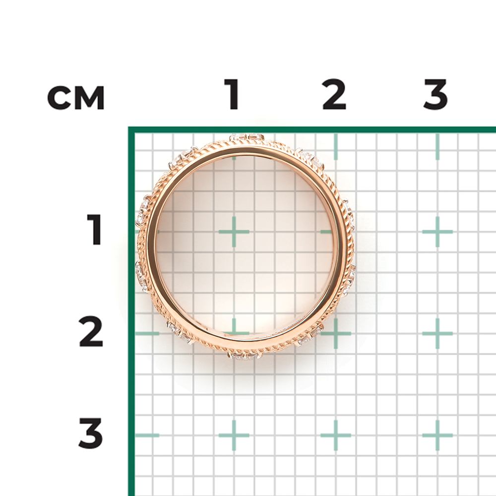 Кольцо из красного золота с фианитами 01-5921-00-401-1110