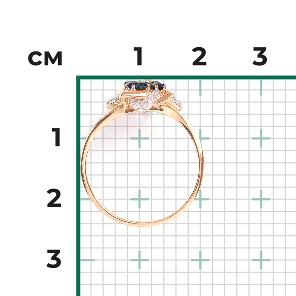 Кольцо из красного золота с сапфирами и бриллиантами 01-1573-00-105-1110-30