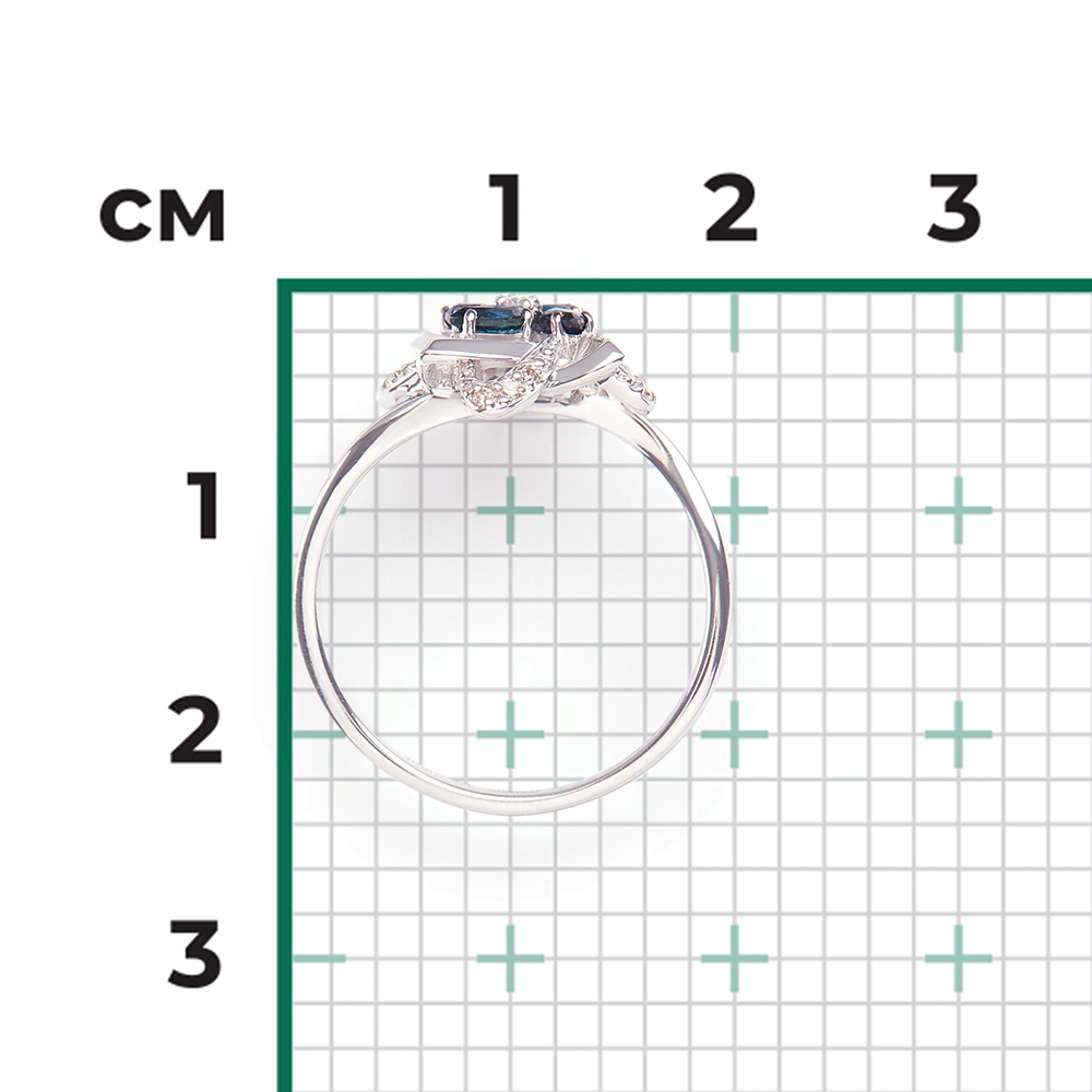 Кольцо из белого золота с сапфирами и бриллиантами 01-1573-00-105-1120-30