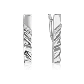 Серьги с английским замком из серебра с фианитами 02-5068-00-401-0200