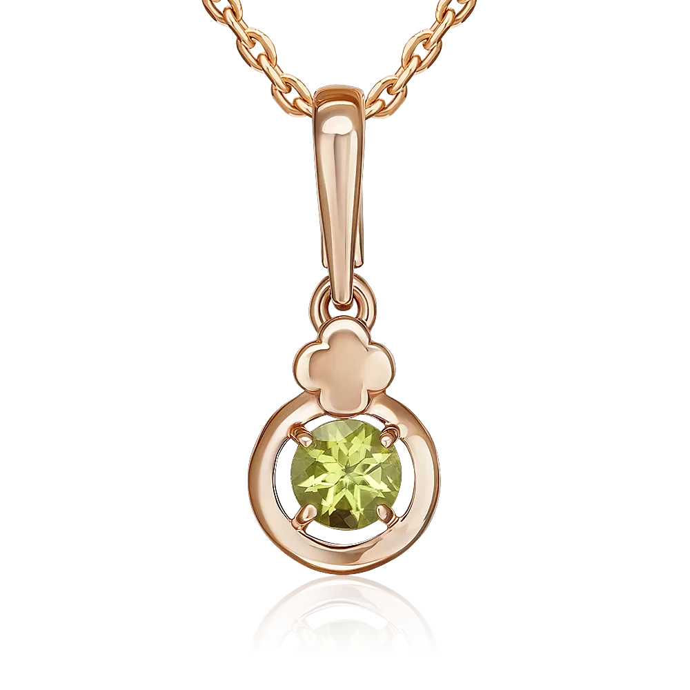 Подвеска из красного золота с хризолитом 03-3572-00-205-1110