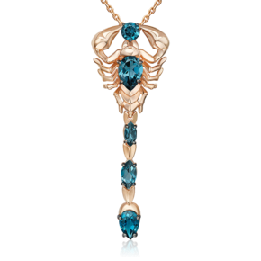 Подвеска «Скорпион» из красного золота с топазами 03-3497-00-201-1110