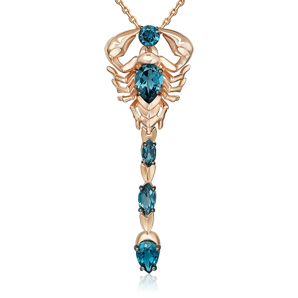 Подвеска «Скорпион» из красного золота с топазами 03-3497-00-201-1110