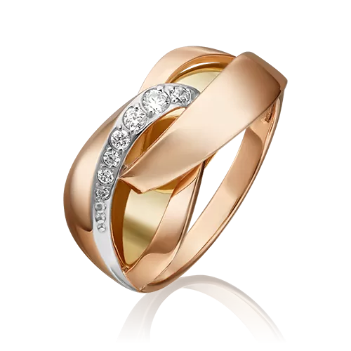 Кольцо из комбинированного золота с фианитами 01-5403-00-401-1113-03