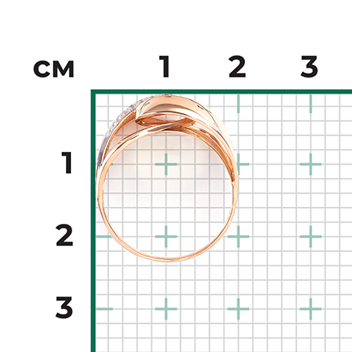 Кольцо из комбинированного золота с фианитами 01-5403-00-401-1113-03