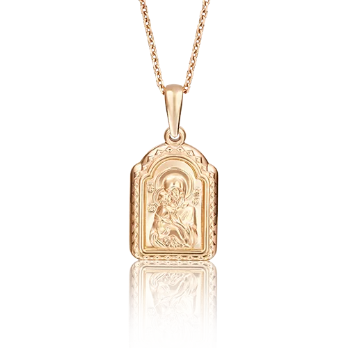 Иконка «Божия Матерь Владимирская» из красного золота 03-2412-00-000-1110-01