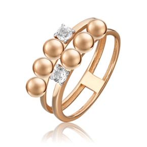 Кольцо «Дуэт форм» из красного золота с натуральными топазами white 01-5514-00-201-1110