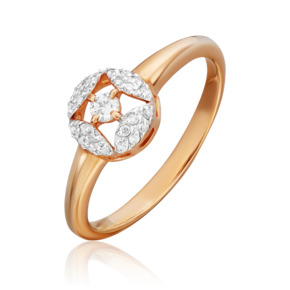 Кольцо из красного золота с бриллиантами 01-4677-01-101-1110-30