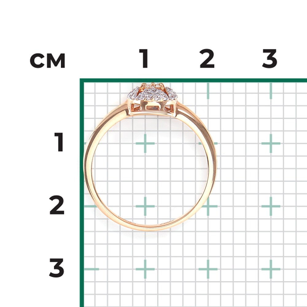 Кольцо из красного золота с бриллиантами 01-4677-01-101-1110-30