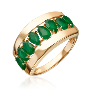 Кольцо из красного золота с изумрудами 01-5870-00-103-1110