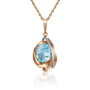 Подвеска из красного золота с топазом 03-3012-00-201-1110-46