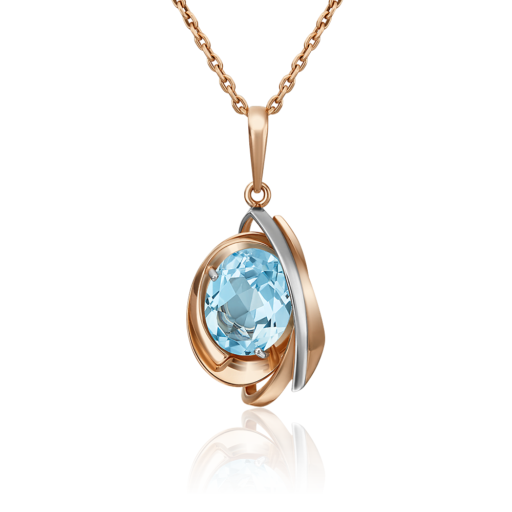 Подвеска из красного золота с топазом 03-3012-00-201-1110-46