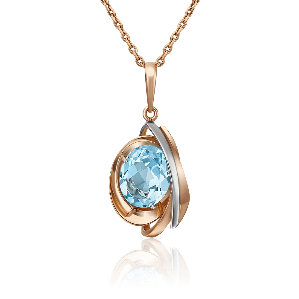 Подвеска из красного золота с топазом 03-3012-00-201-1110-46